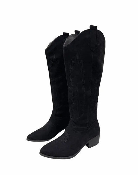 AURELIA- Texano camosciato ricamato