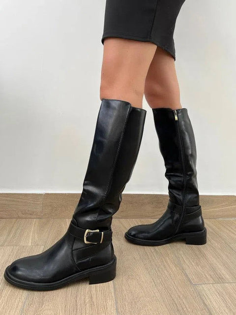 HOBETH-Stivale platform con fibbie