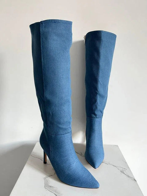 JEANS- Stivali alti denim