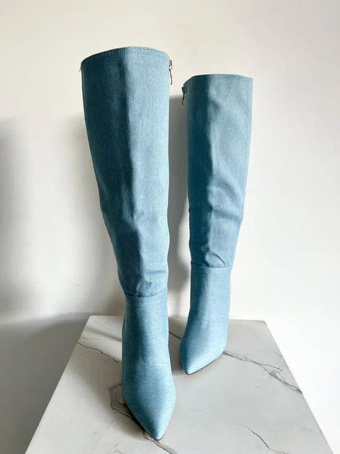 JEANS- Stivali alti denim