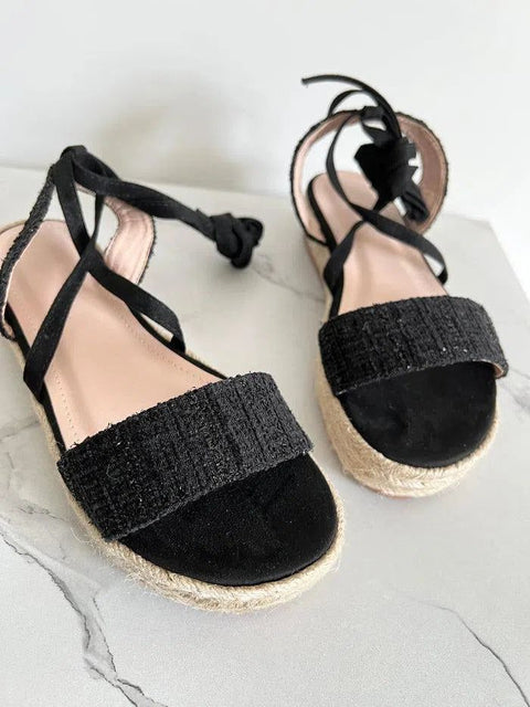 LIDIA-Espadrilles platform con lacci alla caviglia
