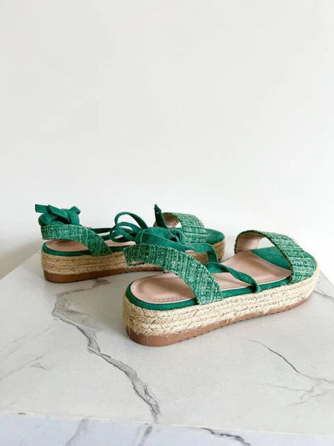 LIDIA-Espadrilles platform con lacci alla caviglia