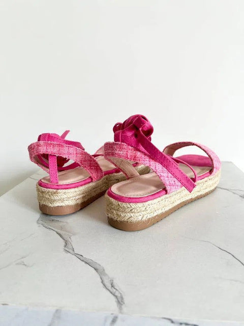 LIDIA-Espadrilles platform con lacci alla caviglia