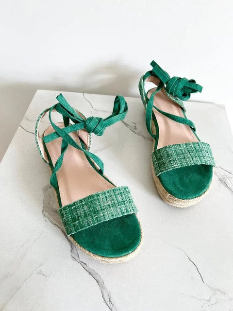 LIDIA-Espadrilles platform con lacci alla caviglia