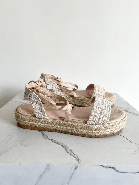 LIDIA-Espadrilles platform con lacci alla caviglia