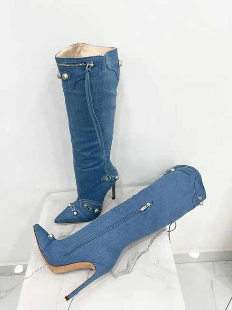 MERLA- Stivali alti denim