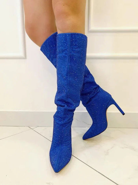 PARTY- Stivale alto con strass