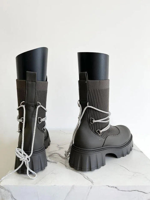 ROTY-Stivaletto con lacci in strass