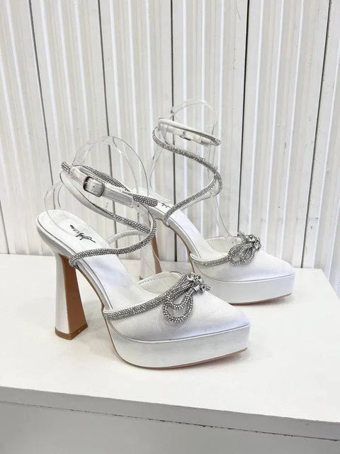 TIMMA- Décolleté con plateau in strass